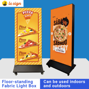 Indoor & Outdoor Use - Floor-standing Double Side Outdoor & Indoor Soft Film Fabric Light Box Sign